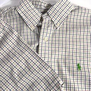 Ralph Lauren Plaid Short Sleeve Button Down‎ Shirt Mens Casual